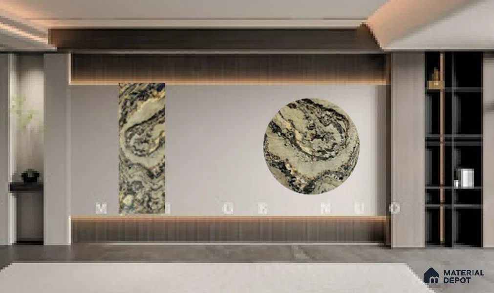 WL 00277 Natural Lucentier Translucent Design 8 ft x 4 ft Stone Veneer - 2 mm | Suitable for Facade, Wardrobe & Bedroom