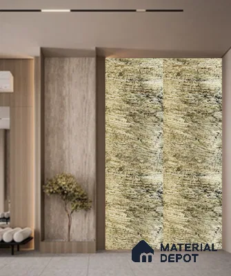 WL 00292 Natural Lucentier Translucent Design 8 ft x 4 ft Stone Veneer - 2 mm | Suitable for Facade, Wardrobe & Bedroom