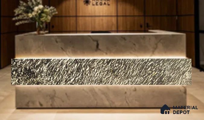 WL 00294 Natural Lucentier Translucent Design 8 ft x 4 ft Stone Veneer - 2 mm | Suitable for Facade, Wardrobe & Bedroom
