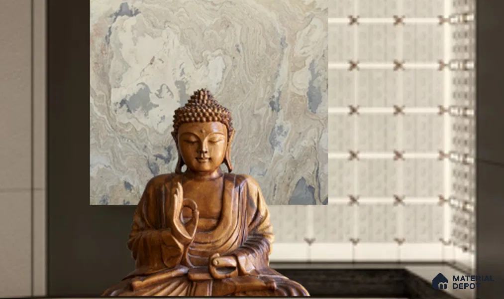 WL 00295 Natural Lucentier Translucent Design 8 ft x 4 ft Stone Veneer - 2 mm | Suitable for Facade, Wardrobe & Bedroom