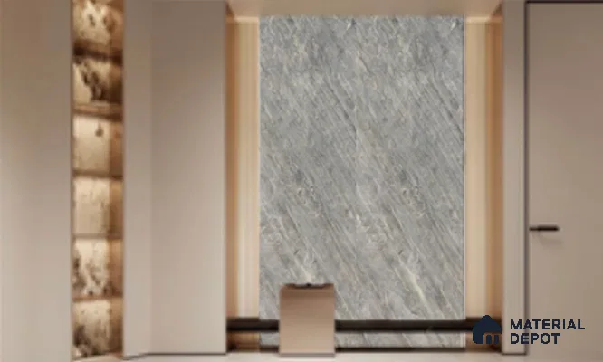 WL 00299 B Natural Lucentier Translucent Design 8 ft x 4 ft Stone Veneer - 4 mm | Suitable for Facade, Wardrobe & Bedroom