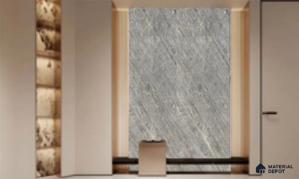 WL 00299 Natural Lucentier Translucent Design 8 ft x 4 ft Stone Veneer - 2 mm | Suitable for Facade, Wardrobe & Bedroom