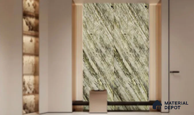 WL 00299 Natural Lucentier Translucent Design 8 ft x 4 ft Stone Veneer - 2 mm | Suitable for Facade, Wardrobe & Bedroom