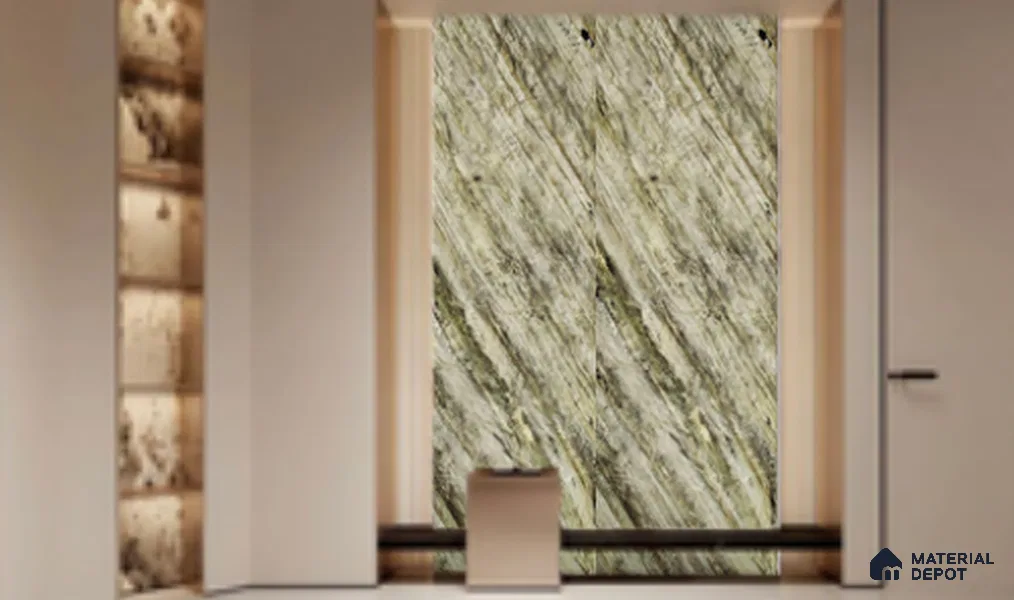 WL 00299 Natural Lucentier Translucent Design 8 ft x 4 ft Stone Veneer - 2 mm | Suitable for Facade, Wardrobe & Bedroom