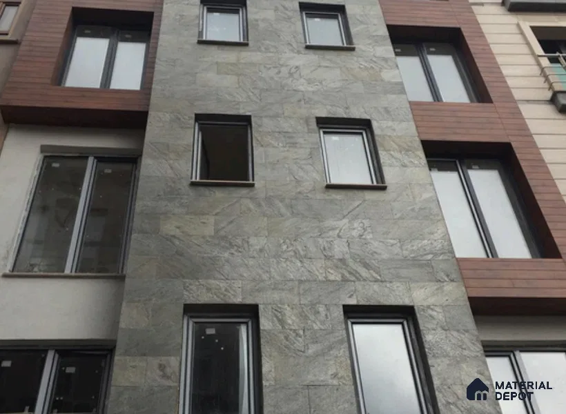 WL 00272 Natural Stonier Opaque Design 8 ft x 4 ft Stone Veneer - 2 mm | Suitable for Facade, Wardrobe & Bedroom