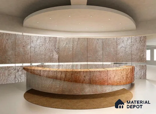 WL 00244 B Natural Stonier Opaque Design 8 ft x 4 ft Stone Veneer - 4 mm | Suitable for Facade, Wardrobe & Bedroom