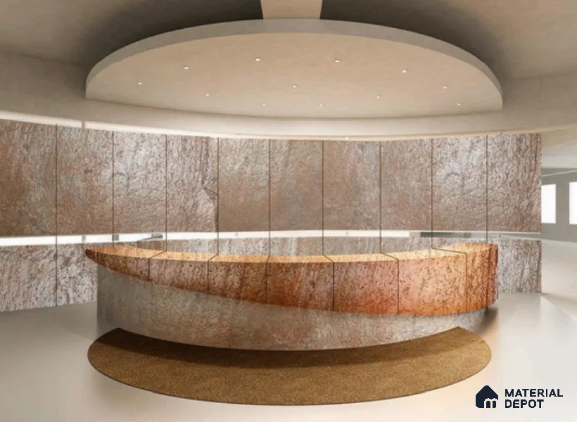 WL 00244 B Natural Stonier Opaque Design 8 ft x 4 ft Stone Veneer - 4 mm | Suitable for Facade, Wardrobe & Bedroom