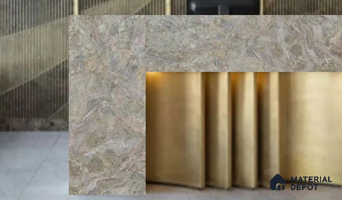 WL 00278 B Natural Lucentier Translucent Design 8 ft x 4 ft Stone Veneer - 4 mm | Suitable for Facade, Wardrobe & Bedroom