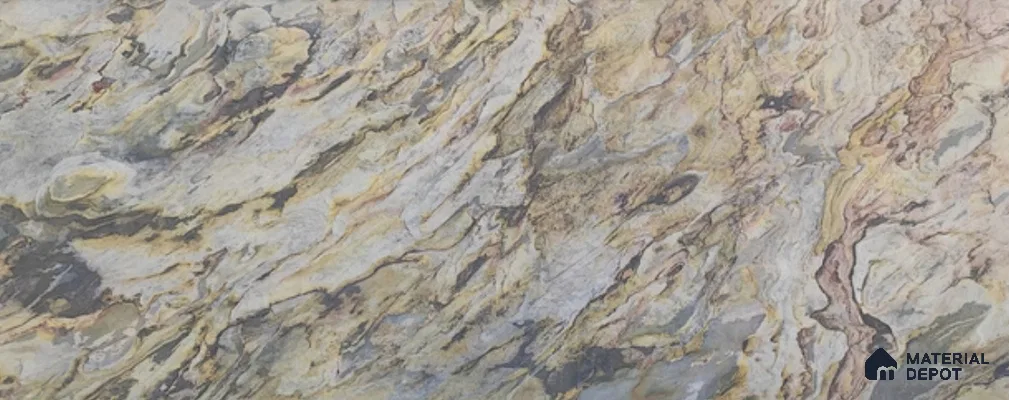 WL 00345 B Massive Opaque Design 10 ft x 4 ft Stone Veneer - 4 mm | Suitable for Facade, Wardrobe & Bedroom