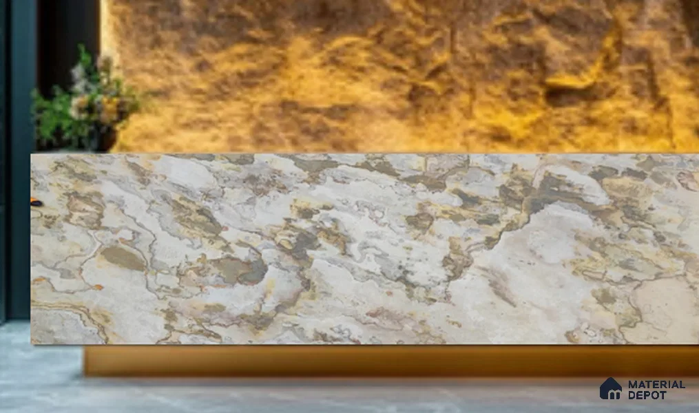 WL 00279 Natural Lucentier Translucent Design 8 ft x 4 ft Stone Veneer - 2 mm | Suitable for Facade, Wardrobe & Bedroom