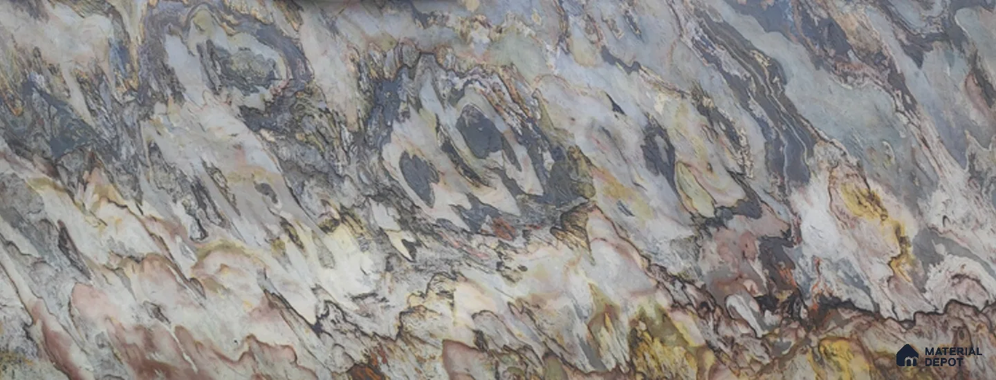 WL 00346 Massive Opaque Design 10 ft x 4 ft Stone Veneer - 2 mm | Suitable for Facade, Wardrobe & Bedroom