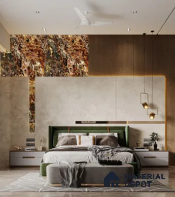 WL 00280 Natural Lucentier Translucent Design 8 ft x 4 ft Stone Veneer - 2 mm | Suitable for Facade, Wardrobe & Bedroom