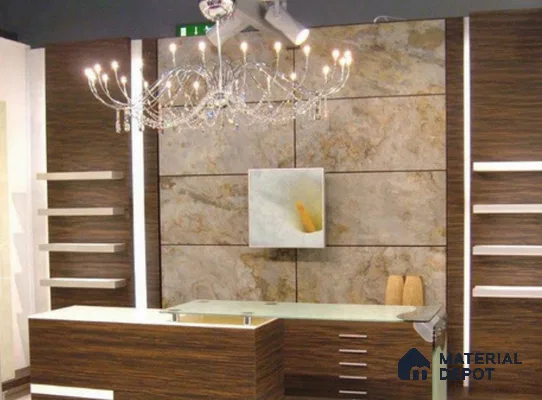 WL 00247 B Natural Stonier Opaque Design 8 ft x 4 ft Stone Veneer - 4 mm | Suitable for Facade, Wardrobe & Bedroom