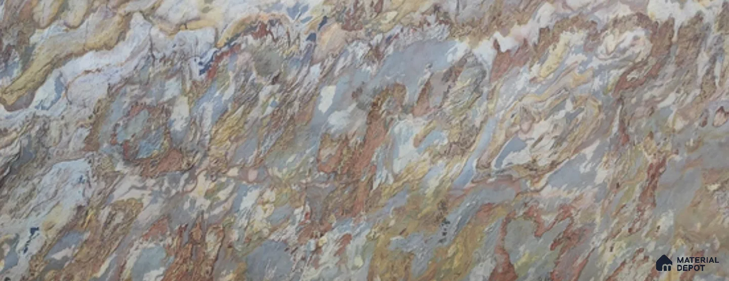WL 00348 Massive Opaque Design 10 ft x 4 ft Stone Veneer - 2 mm | Suitable for Facade, Wardrobe & Bedroom