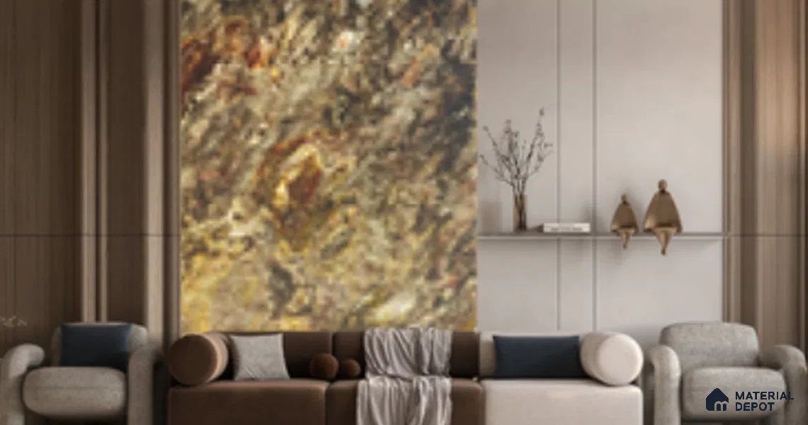 WL 00282 Natural Lucentier Translucent Design 8 ft x 4 ft Stone Veneer - 2 mm | Suitable for Facade, Wardrobe & Bedroom