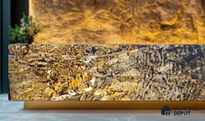 WL 00283 B Natural Lucentier Translucent Design 8 ft x 4 ft Stone Veneer - 4 mm | Suitable for Facade, Wardrobe & Bedroom