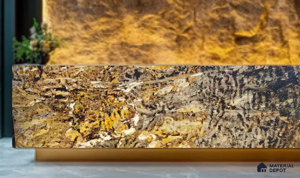 WL 00283 B Natural Lucentier Translucent Design 8 ft x 4 ft Stone Veneer - 4 mm | Suitable for Facade, Wardrobe & Bedroom