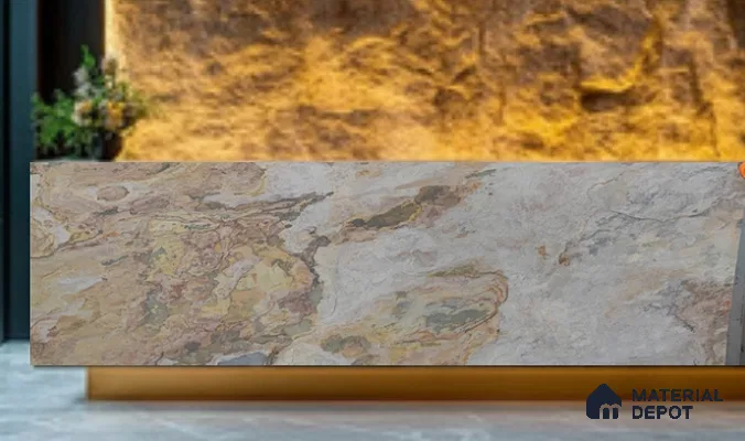 WL 00283 Natural Lucentier Translucent Design 8 ft x 4 ft Stone Veneer - 2 mm | Suitable for Facade, Wardrobe & Bedroom