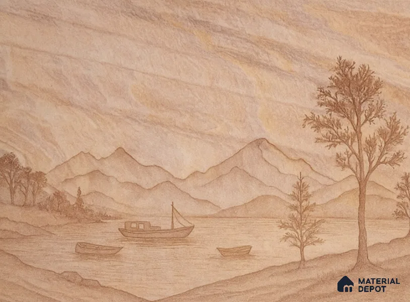 WL 00302 B Grainy Stonier Opaque Design 8 ft x 4 ft Stone Veneer - 4 mm | Suitable for Facade, Wardrobe & Bedroom