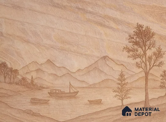 WL 00302 Grainy Stonier Opaque Design 8 ft x 4 ft Stone Veneer - 2 mm | Suitable for Facade, Wardrobe & Bedroom