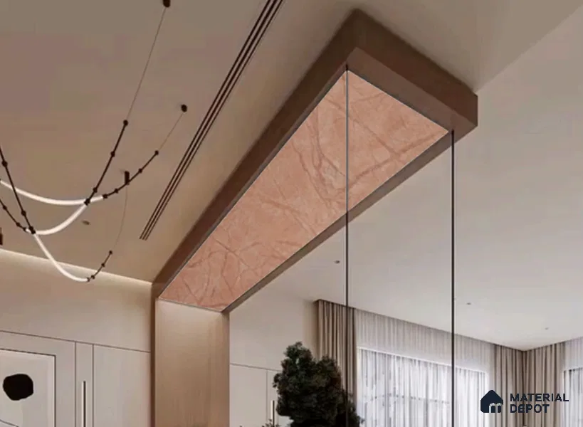 WL 00307 Grainy Stonier Opaque Design 8 ft x 4 ft Stone Veneer - 2 mm | Suitable for Facade, Wardrobe & Bedroom