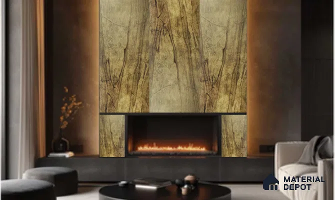 WL 00335 B Grainy Lucentier Translucent Design 8 ft x 4 ft Stone Veneer - 4 mm | Suitable for Facade, Wardrobe & Bedroom