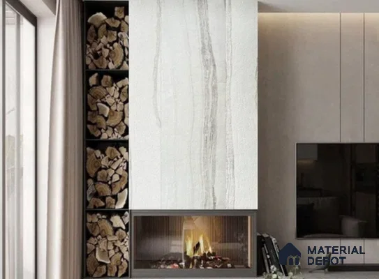 WL 00311 B Grainy Stonier Opaque Design 8 ft x 4 ft Stone Veneer - 4 mm | Suitable for Facade, Wardrobe & Bedroom