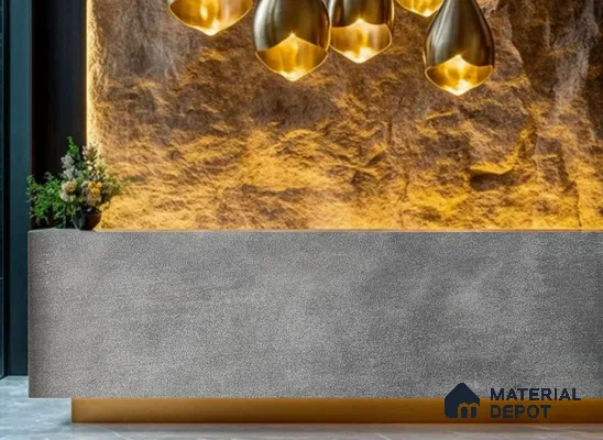 WL 00313 Grainy Stonier Opaque Design 8 ft x 4 ft Stone Veneer - 2 mm | Suitable for Facade, Wardrobe & Bedroom