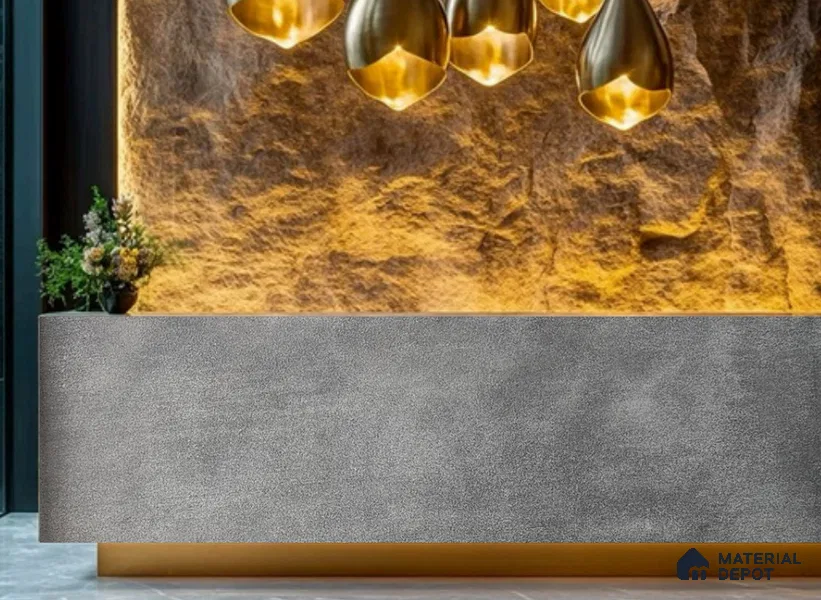 WL 00313 Grainy Stonier Opaque Design 8 ft x 4 ft Stone Veneer - 2 mm | Suitable for Facade, Wardrobe & Bedroom