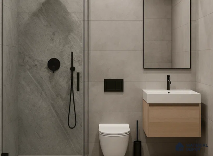 WL 00314 B Grainy Stonier Opaque Design 8 ft x 4 ft Stone Veneer - 4 mm | Suitable for Facade, Wardrobe & Bedroom