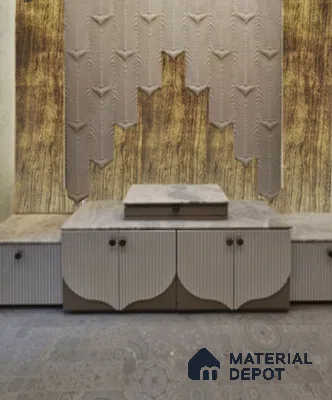 WL 00336 B Grainy Lucentier Translucent Design 8 ft x 4 ft Stone Veneer - 4 mm | Suitable for Facade, Wardrobe & Bedroom