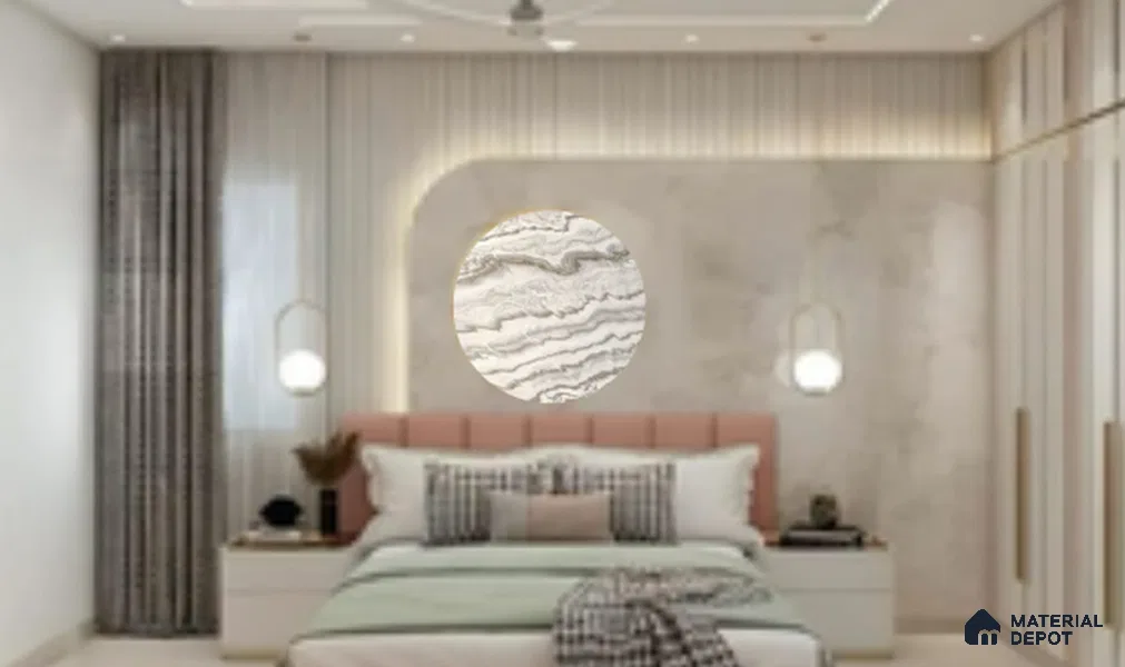 WL 00337 B Grainy Lucentier Translucent Design 8 ft x 4 ft Stone Veneer - 4 mm | Suitable for Facade, Wardrobe & Bedroom