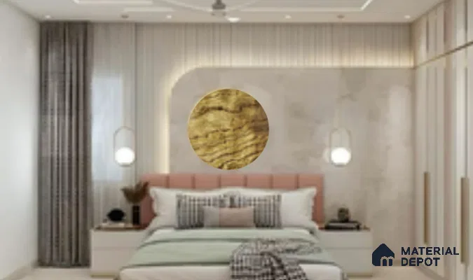 WL 00337 B Grainy Lucentier Translucent Design 8 ft x 4 ft Stone Veneer - 4 mm | Suitable for Facade, Wardrobe & Bedroom