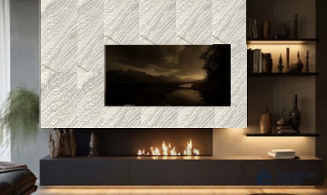 WL 00338 Grainy Lucentier Translucent Design 8 ft x 4 ft Stone Veneer - 2 mm | Suitable for Facade, Wardrobe & Bedroom