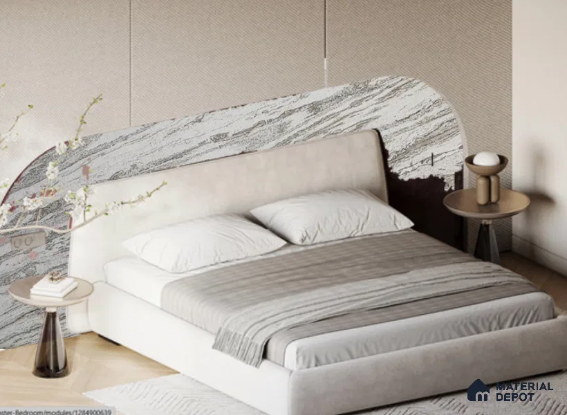 WL 00323 B Grainy Stonier Opaque Design 8 ft x 4 ft Stone Veneer - 4 mm | Suitable for Facade, Wardrobe & Bedroom