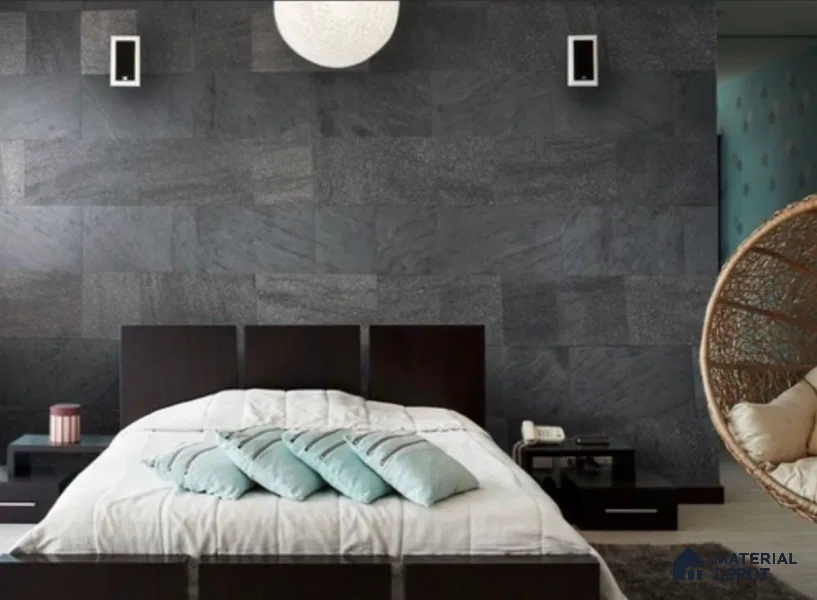 WL 00324 Grainy Stonier Opaque Design 8 ft x 4 ft Stone Veneer - 2 mm | Suitable for Facade, Wardrobe & Bedroom