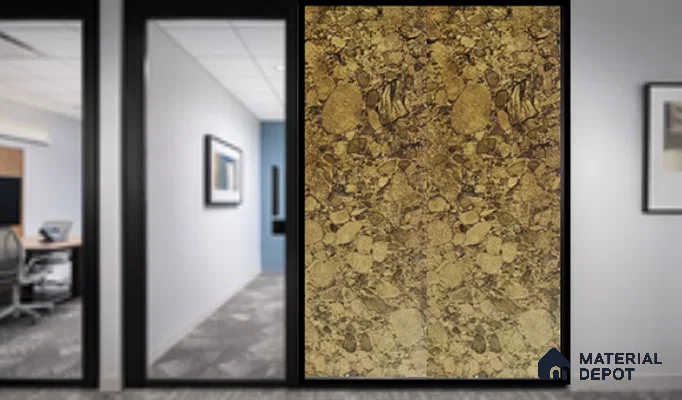 WL 00341 B Grainy Lucentier Translucent Design 8 ft x 4 ft Stone Veneer - 4 mm | Suitable for Facade, Wardrobe & Bedroom