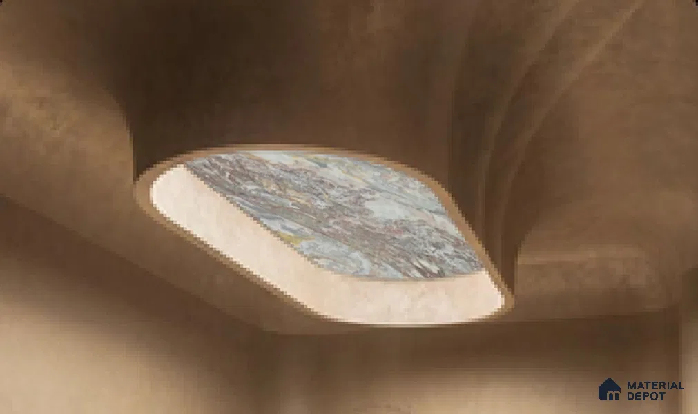 WL 00286 B Natural Lucentier Translucent Design 8 ft x 4 ft Stone Veneer - 4 mm | Suitable for Facade, Wardrobe & Bedroom