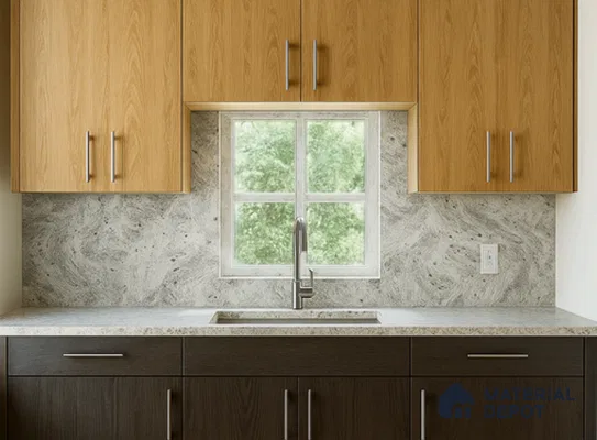 WL 00331 Grainy Stonier Opaque Design 8 ft x 4 ft Stone Veneer - 2 mm | Suitable for Facade, Wardrobe & Bedroom
