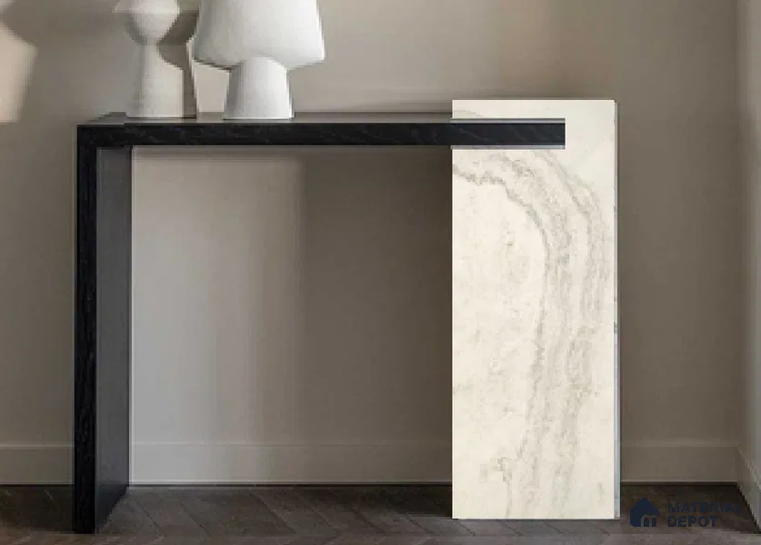 WL 00332 B Grainy Stonier Opaque Design 8 ft x 4 ft Stone Veneer - 4 mm | Suitable for Facade, Wardrobe & Bedroom
