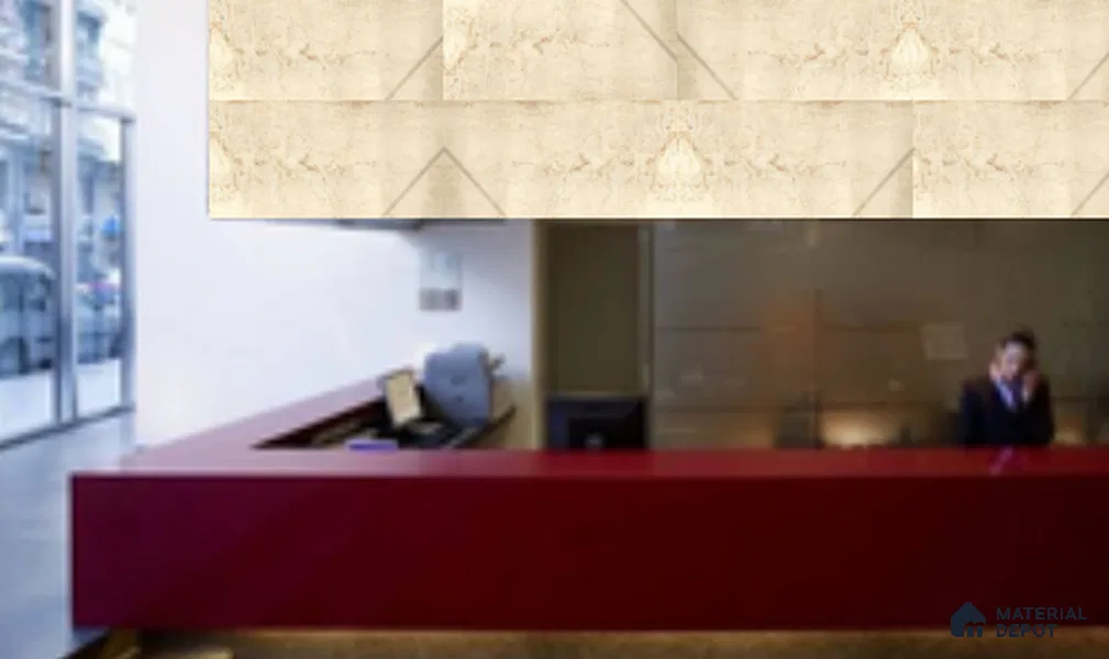 WL 00343 B Grainy Lucentier Translucent Design 8 ft x 4 ft Stone Veneer - 4 mm | Suitable for Facade, Wardrobe & Bedroom