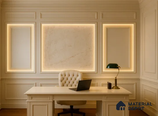 WL 00333 Grainy Stonier Opaque Design 8 ft x 4 ft Stone Veneer - 2 mm | Suitable for Facade, Wardrobe & Bedroom
