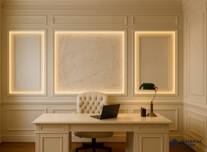 WL 00333 Grainy Stonier Opaque Design 8 ft x 4 ft Stone Veneer - 2 mm | Suitable for Facade, Wardrobe & Bedroom
