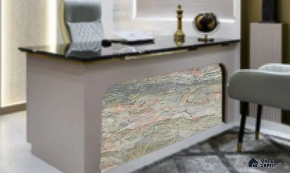 WL 00288 Natural Lucentier Translucent Design 8 ft x 4 ft Stone Veneer - 2 mm | Suitable for Facade, Wardrobe & Bedroom