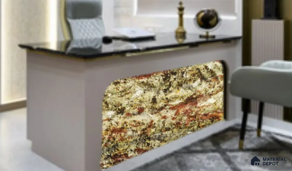 WL 00288 Natural Lucentier Translucent Design 8 ft x 4 ft Stone Veneer - 2 mm | Suitable for Facade, Wardrobe & Bedroom