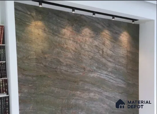 WL 00254 Natural Stonier Opaque Design 8 ft x 4 ft Stone Veneer - 2 mm | Suitable for Facade, Wardrobe & Bedroom