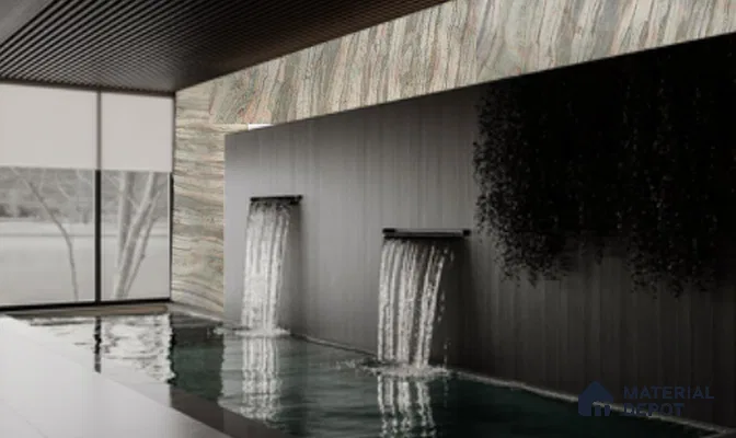 WL 00289 B Natural Lucentier Translucent Design 8 ft x 4 ft Stone Veneer - 4 mm | Suitable for Facade, Wardrobe & Bedroom