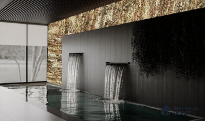 WL 00289 B Natural Lucentier Translucent Design 8 ft x 4 ft Stone Veneer - 4 mm | Suitable for Facade, Wardrobe & Bedroom
