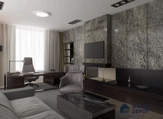 WL 00257 B Natural Stonier Opaque Design 8 ft x 4 ft Stone Veneer - 4 mm | Suitable for Facade, Wardrobe & Bedroom