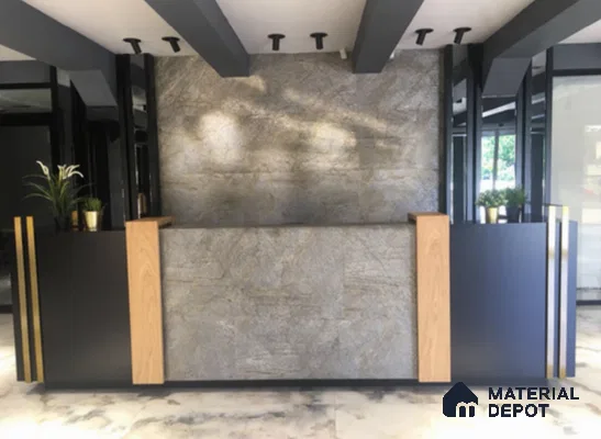 WL 00258 B Natural Stonier Opaque Design 8 ft x 4 ft Stone Veneer - 4 mm | Suitable for Facade, Wardrobe & Bedroom